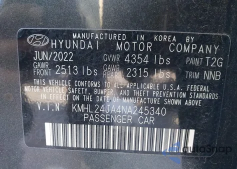 2022 Hyundai Sonata Se z USA, uszkodzony, nr VIN KMHL24JA4NA245340